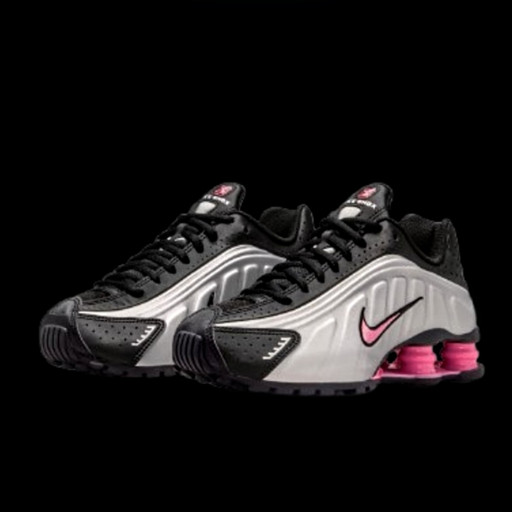 Nike Shox R4 Running Womens/Kids Black Pinksicle Metallic Silver